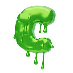 Poster - C  Letter 3D Shape Slime Text. 3d illustration, 3d element, 3d rendering. 3d visualization isolated on a transparent background