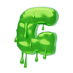 Poster - G  Letter 3D Shape Slime Text. 3d illustration, 3d element, 3d rendering. 3d visualization isolated on a transparent background