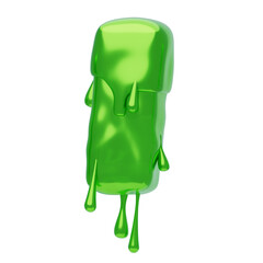 Poster - I  Letter 3D Shape Slime Text. 3d illustration, 3d element, 3d rendering. 3d visualization isolated on a transparent background