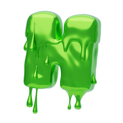 Poster - H  Letter 3D Shape Slime Text. 3d illustration, 3d element, 3d rendering. 3d visualization isolated on a transparent background