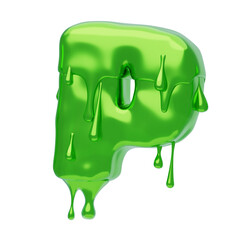 Poster - P  Letter 3D Shape Slime Text. 3d illustration, 3d element, 3d rendering. 3d visualization isolated on a transparent background