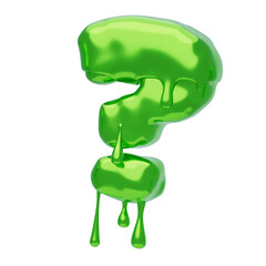 Poster - Question Mark Symbol 3D Shape Slime Text. 3d illustration, 3d element, 3d rendering. 3d visualization isolated on a transparent background