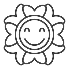 Poster - Groovy Flower vector outline minimal icon or symbol