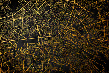  Hamburg Germany City Map Style Gold, Hamburg City Map Poster Wall Art Home Decor, City Gold Map.