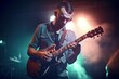 © nsit0108 - Man playing electric guitar. Professional and talented person with musical instrument. Generate AI