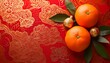 Lunar New Year Tangerines with Traditional Golden Ingots