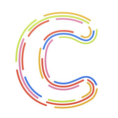 Poster - C  Letter 3D Shape Stripes Text. 3d illustration, 3d element, 3d rendering. 3d visualization isolated on a transparent background