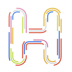 Poster - H  Letter 3D Shape Stripes Text. 3d illustration, 3d element, 3d rendering. 3d visualization isolated on a transparent background
