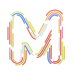 Poster - M  Letter 3D Shape Stripes Text. 3d illustration, 3d element, 3d rendering. 3d visualization isolated on a transparent background