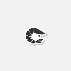 Sticker - Shrimp logo sticker isolated on gray background