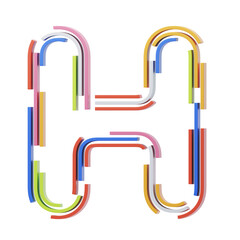 Poster - H  Letter 3D Shape Stripes Text. 3d illustration, 3d element, 3d rendering. 3d visualization isolated on a transparent background