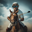 Polo player, A polo player swinging at ball