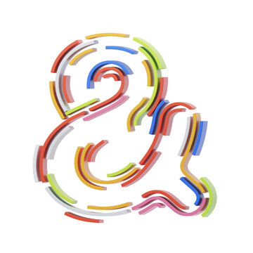 And Sign Symbol 3D Shape Parallel lines Text. 3d illustration, 3d element, 3d rendering. 3d visualization isolated on a transparent background