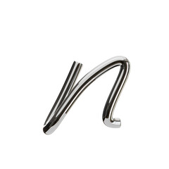 Poster - N  Letter 3D Shape Chrome Text. 3d illustration, 3d element, 3d rendering. 3d visualization isolated on a transparent background