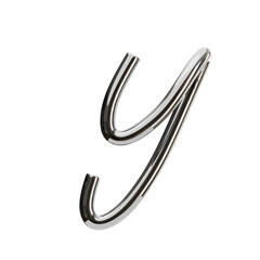 Poster - Y  Letter 3D Shape Chrome Text. 3d illustration, 3d element, 3d rendering. 3d visualization isolated on a transparent background
