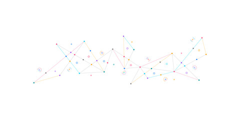 Vector illustration of minimalistic design with connecting the dots and lines. Abstract geometric background of science and technology concept