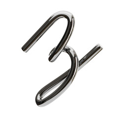 Poster - Z  Letter 3D Shape Chrome Text. 3d illustration, 3d element, 3d rendering. 3d visualization isolated on a transparent background