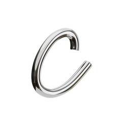 Poster - C  Letter 3D Shape Chrome Text. 3d illustration, 3d element, 3d rendering. 3d visualization isolated on a transparent background
