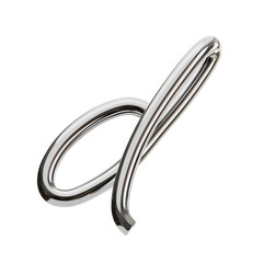 Poster - D  Letter 3D Shape Chrome Text. 3d illustration, 3d element, 3d rendering. 3d visualization isolated on a transparent background
