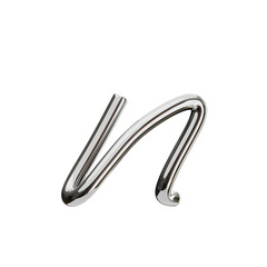 Poster - N  Letter 3D Shape Chrome Text. 3d illustration, 3d element, 3d rendering. 3d visualization isolated on a transparent background