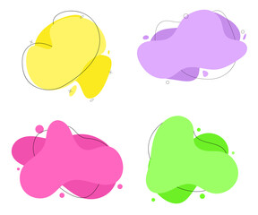 Fototapete - Set of abstract geometric shapes. Teardrop shapes with space for text in bright colors. Design elements. Shapes.