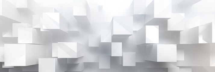 Poster - abstract white geometric background banner design straight