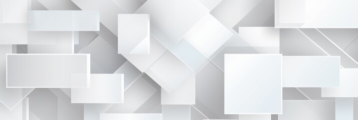 Poster - abstract white geometric background banner design straight