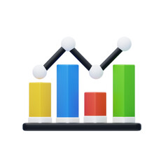 Poster - 3D Graph Visualizing Data. 3d illustration, 3d element, 3d rendering. 3d visualization isolated on a transparent background