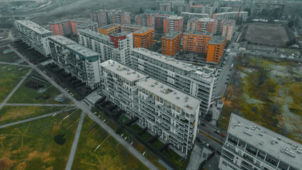 Wall Mural - Aerial photography Santa Giulia, Milan, Italy 3.01.2023 residential area on the south-eastern outskirts of Milan, between the districts of Rogoredo and Talledo