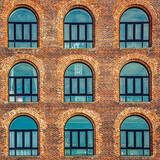 Fototapeta Sawanna - Detail of old building facade in Red hook, Brooklyn, New York, USA