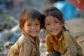 Unidentified Indian children on the street.