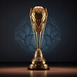 afcon trophy 3d render, African soccer Cup trophy 3D Render, Generative Ai 