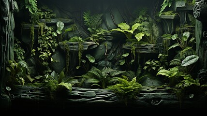 Wall Mural - Green Textured Backdrop with a Leafy Appearance - AI Generative