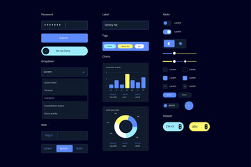dark mode ui components and elements