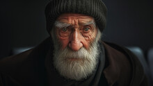Portrait Of A Wise Old Man With Sad Eyes