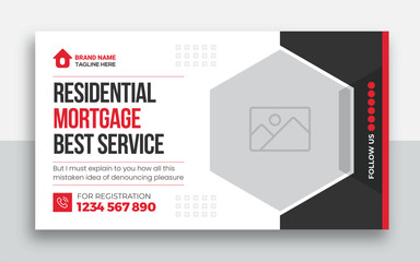 Wall Mural - Mortgage service youtube thumbnail and web banner template design