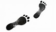 human black footprints way white background isolated barefoot person foot print pattern walking path footsteps silhouette illustration bare feet route trail ink imprint stamp mark sign symbol