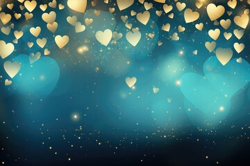 Starry Night of Hearts: A Dreamy Valentine's Day Celebration Background - Generative AI