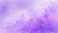 Soft Pretty Purple Background With Watercolor Blotches Or Fringe Stains In Marbled Paint Design On Watercolor Paper Texture