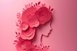 © PinkiePie - Womens Day 8th march woman head paper cut card Happy Mothers Day card Happy Womens Day illustration
