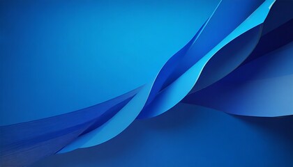 Wall Mural - 3d render abstract blue background with curly paper ribbons modern minimalist wallpaper
