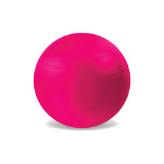 Poster - Realistic Detailed 3d Red Pilates Ball Fitball Isolated on a White Background. Vector illustration of Sport Ball