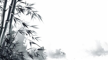 Wall Mural - Bamboo ink painting style background illustrator