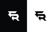 FR letter initial logo design template