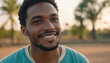 © Artur - Black Man in Blue Shirt Smiling at Camera, 20s Portrait with Soft Light and Subtle Makeup
