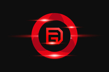 Dg Red logo Design. Vector logo design for business.