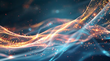 Wall Mural - futuristic abstract background with wave and light effect