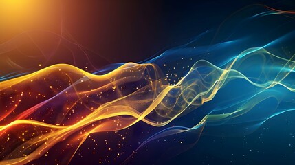 Wall Mural - futuristic abstract background with wave and light effect
