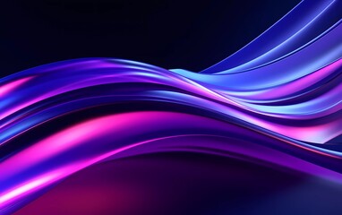 Sticker - 3d render, colorful background with abstract shapes glowing in the ultraviolet spectrum, curved neon lines