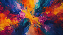 Artistic Background Of Colorful Abstract Painting Comes To Life With Seamless Blending On Canvas